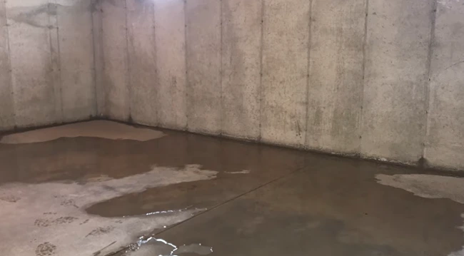 Basement flood before restoration
